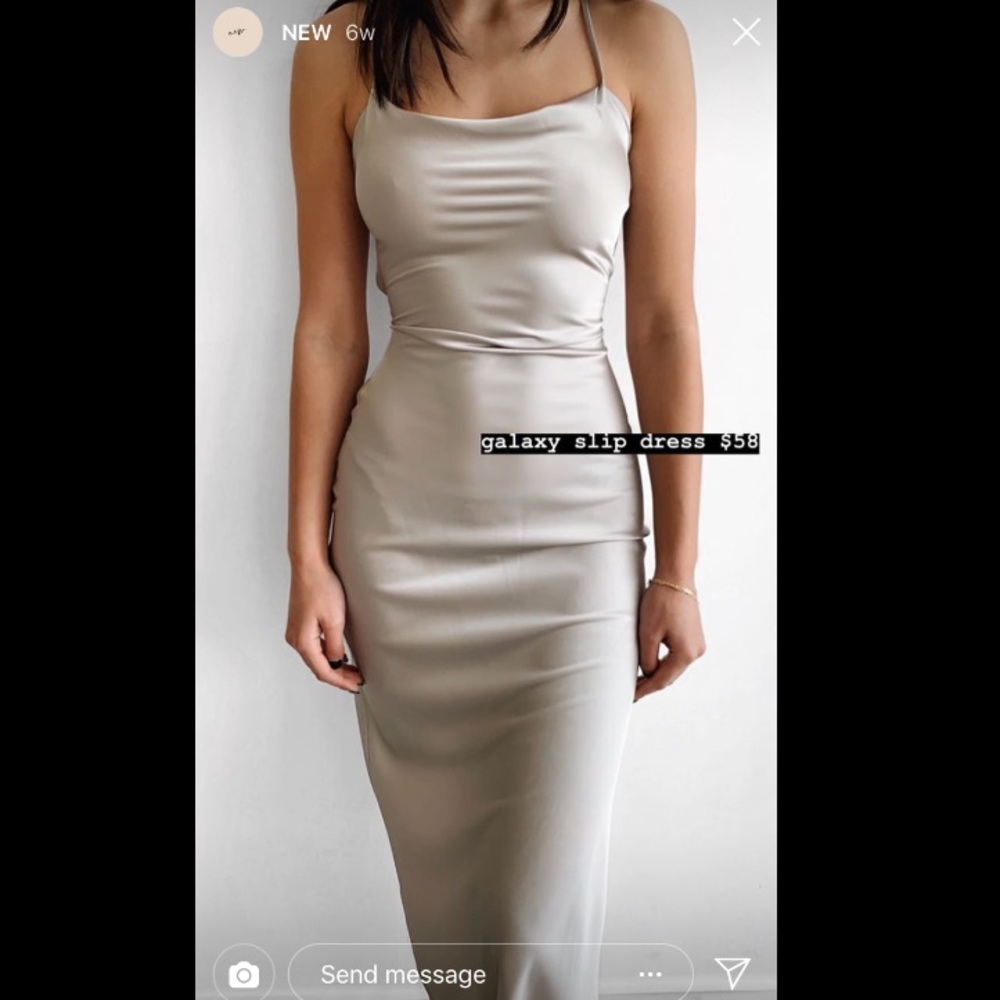 Galaxy slip dress in sliver/white -  NEW